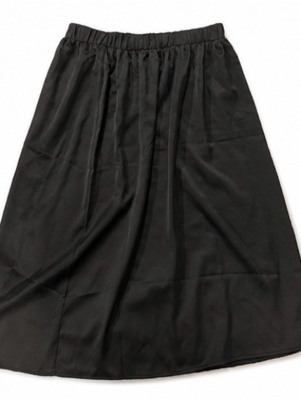89th & Madison Black Elastic-Waist Midi Skirt